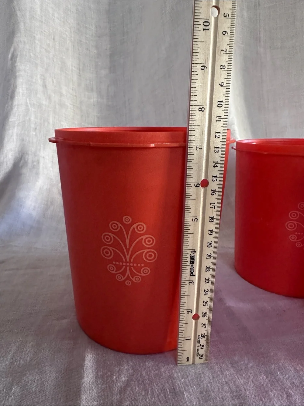 Vintage Orange Tupperware Servalier Canisters